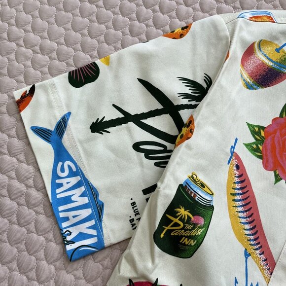 NWOT ALEMAIS x Alan Berry Rhys Samaki Cropped Organic Cotton Shirt Women's Sz 8 - Picture 10 of 16